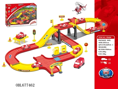 Fire > < track parking lot with one plane three Chelsea (slide) - OBL677462