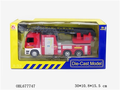 1:32 light music inertia simulation model of alloy red fire truck - OBL677747