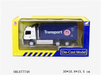 1:32 light music inertia simulation model of alloy dichromatic container truck - OBL677748