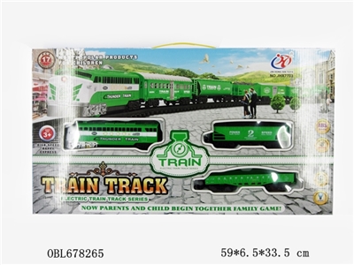 Green electric light music track car at a high speed - OBL678265