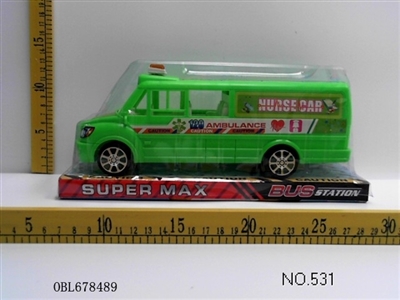 Solid color inertia rescue bus a police car - OBL678489