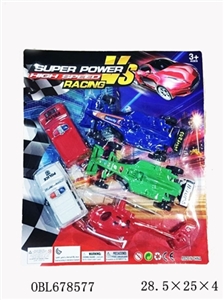 Solid color sliding two police cars two equations vehicle with helicopters - OBL678577