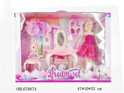 A dresser with a 11.5 -inch live hand real barbie - OBL678674