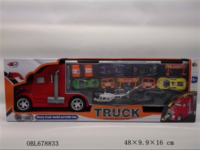 Slide two big trailer 4 PCS alloy car alloy 6 with plane - OBL678833