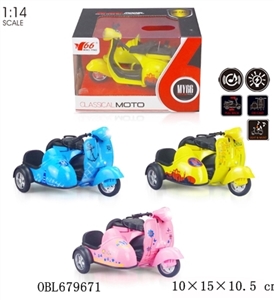 1:14 alloy little sheep motorcycle back strip light music car location (with) - OBL679671