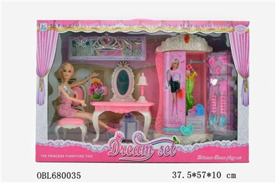 Dresser jewelry wardrobe with a 11.5 -inch live hand real barbie - OBL680035
