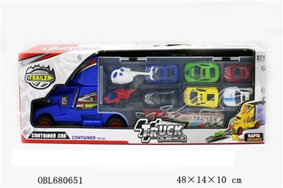 Map version of the portable alloy semi (6 cars 2 plane 1 small container) - OBL680651