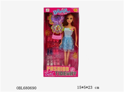 With a 11.5 -inch barbie girl headdress flower bags and sandals - OBL680690
