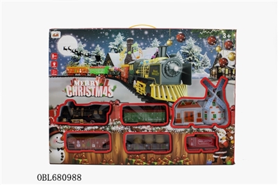 Christmas simulation electric rail cars light music - OBL680988