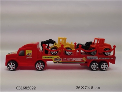 实色惯性拖头载2只工程车（3色混装） - OBL682022