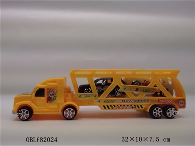 实色惯性拖头载2只赛车（3色混装） - OBL682024