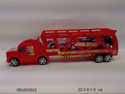 实色惯性拖头载2只赛车（3色混装） - OBL682025