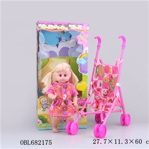 Plastic trolley 16 inch live eye IC female doll - OBL682175