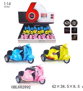 1:14 alloy little sheep motorcycle back strip light music car location (with) - OBL682892