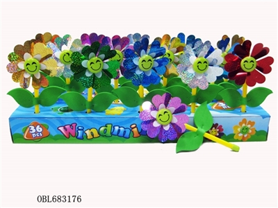 36 pack 1 plus the whole leaf color box laser windmill - OBL683176
