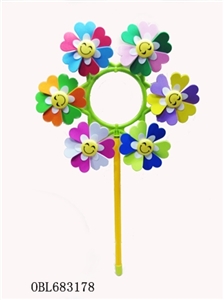 Hexagonal star 6 EVA double-color windmills and small white flowers - OBL683178