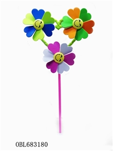 Peach heart skeleton 3 EVA double-color windmills - OBL683180