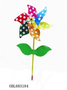 29 cm wide white dots roll windmills and leaves - OBL683184