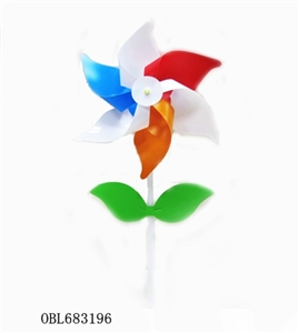 Assembled 4 color hexagonal volume windmills and leaves - OBL683196