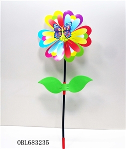 Cutting large wind turbines and spring animals and leaf - OBL683235
