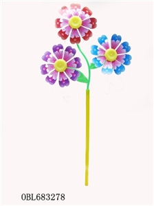Three sunflowers flowers windmills - OBL683278