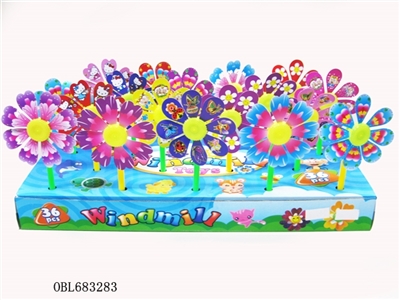 65 PCS color box small sunflower windmills - OBL683283