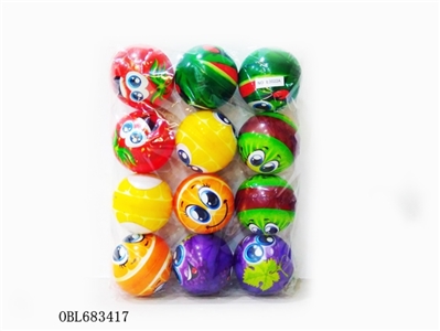 12只3寸多款表情水果PU球 - OBL683417