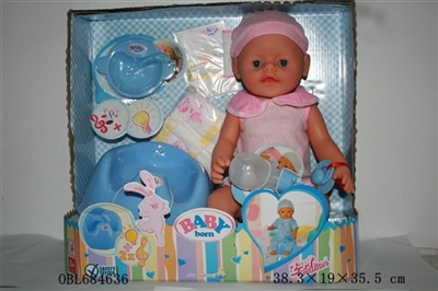 Blink of an eye, tears, screaming, drink water, drink milk, urine, bedpan, music, light doll - OBL684636