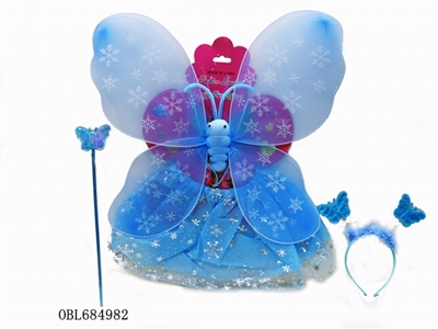 印雪花翅膀裙子四件套 - OBL684982
