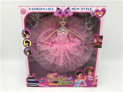 High quality 11.5 real body barbie luxurious big dress fashion accessories such as earrings - OBL685790
