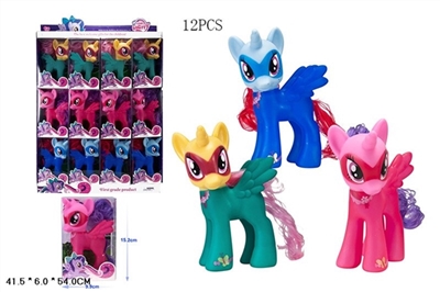 High-grade PVC display box 12 Ma Baoli horses 3 colors mixed 12 PCS - OBL685854