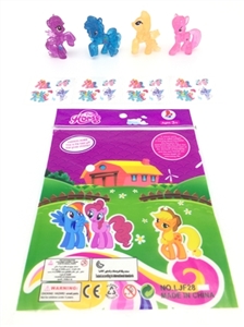 Four plastic crystal Ma Baoli stickers with horses - OBL685916
