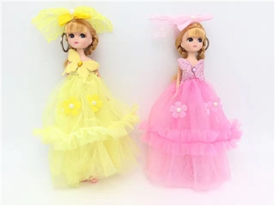 High grade 9 inches of solid body dress beautiful girl barbie key chain - OBL685941