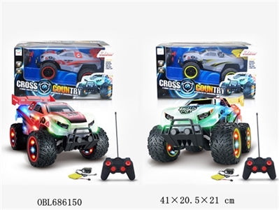 Cross-country four-way remote control car (four belting leather bag electricity, light body with lig - OBL686150