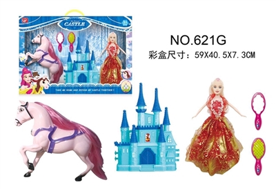 Comb jun red horse barbie princess castle mirror - OBL686265