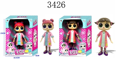 9 inches surprise doll (a theme song music, colorful lights, the eye can be frozen discoloration) si - OBL686288
