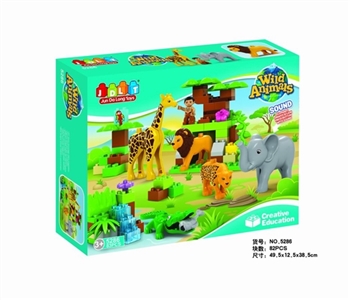 草原动物82块积木 - OBL686386