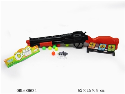 实色乒乓球枪配标靶警徽 - OBL686634