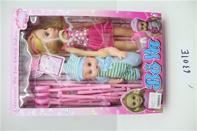 Fair young siblings and cart - OBL686785
