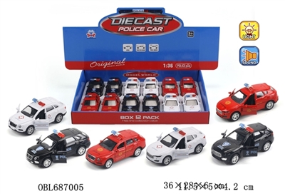 Alloy ran from the back simulation in English the police car with light music - OBL687005