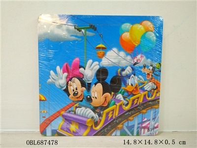 16 wooden grain mickey puzzles - OBL687478