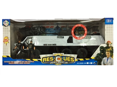 The police suit/slide large vehicles (package two button batteries, with sound, lights), soldiers an - OBL688098