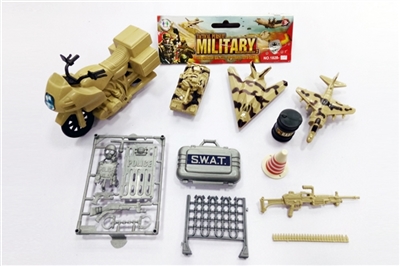 Military suit/slide small motorcycle, soldiers and accessories - OBL688116