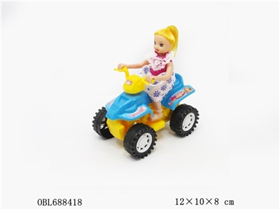 拉线芭比坐人沙滩摩托车 - OBL688418