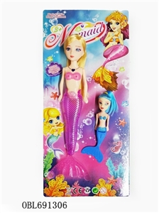 9寸灯光美人鱼配小鱼 - OBL691306