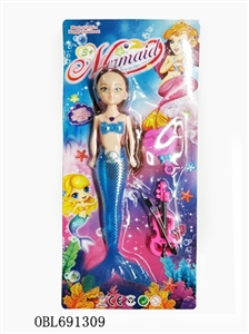 9寸灯光美人鱼配吉他、梳 - OBL691309