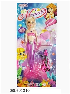 9寸灯光美人鱼配吉他、梳 - OBL691310