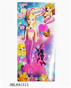 9寸灯光美人鱼配吉他、梳 - OBL691313