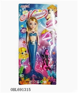 9寸灯光美人鱼配吉他、梳 - OBL691315
