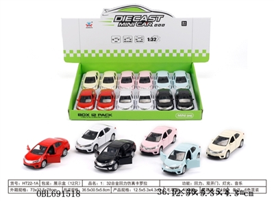 1:32 alloy car back simulation corolla with light music - OBL691518